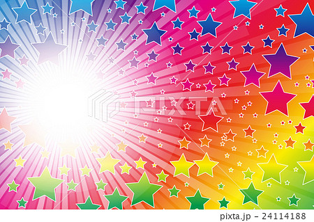 背景素材壁紙 スターバースト スターマイン ダスト 星屑 光 花火 虹色 キラキラ 輝き レインボーのイラスト素材