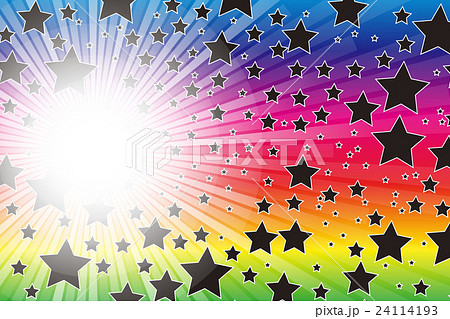 背景素材壁紙 スターバースト スターマイン ダスト 星屑 光 花火 虹色 キラキラ 輝き レインボーのイラスト素材