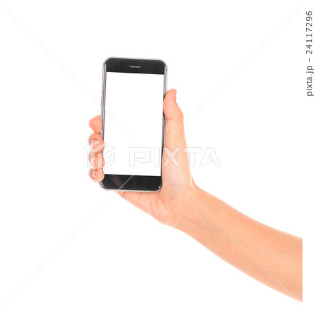 Business hand with mobile phone . Business hand with mobile phone . 24117296