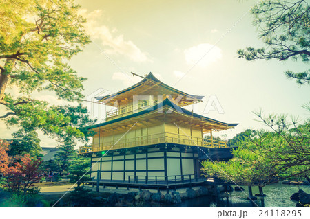Kinkakuji Temple " The Golden Pavilion" in Kyoto, Japan ( Filtered image processed vintage effect. ) Kinkakuji Temple " The Golden Pavilion" in Kyoto, Japan ( Filtered image processed vintage effect. ) 24118295