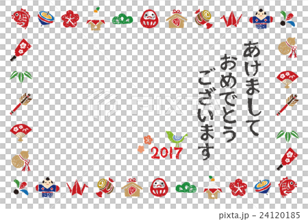 お正月素材の年賀状イラスト 24120185
