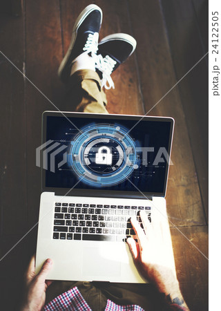 Technology Security Protection Padlock Hud Concept Technology Security Protection Padlock Hud Concept 24122505