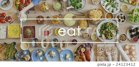 Eat Well Live Well Healthy Food Party Restaurant Concept 24123412