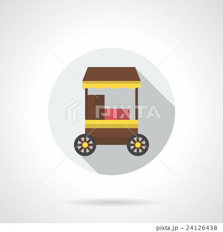 Mobile cafe flat color round vector icon Mobile cafe flat color round vector icon 24126438