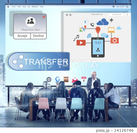 Online Streaming Technology Transfer Wireless Technology Concept Online Streaming Technology Transfer Wireless Technology Concept 24126746