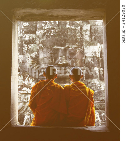 Contemplating Monk in Cambodia. Contemplating Monk in Cambodia. 24129030