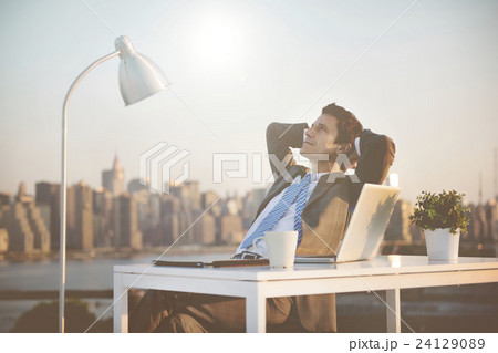 Businessman Business Stratetgy Intelligence Desk Concept Businessman Business Stratetgy Intelligence Desk Concept 24129089