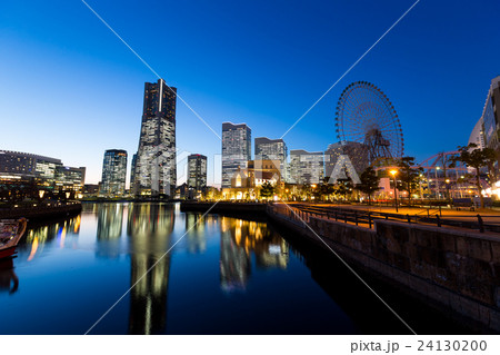 Yokohama city at night 24130200