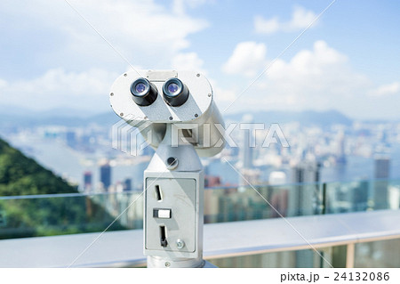 Binocular in the lookout from the Peak in Hong Kong 24132086
