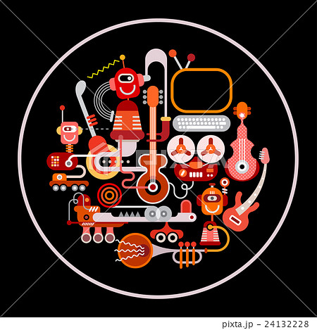 Recording Studio Round Vector Illustration Recording Studio Round Vector Illustration 24132228