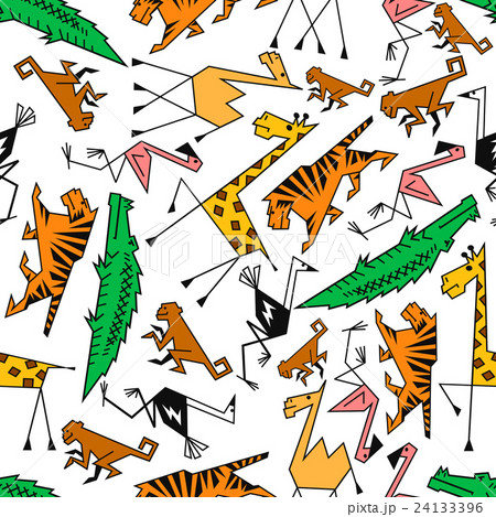 African and jungle cartoon safari animals 24133396