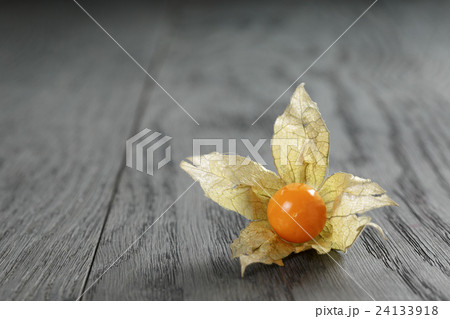 Physalis fruit on oak wooden table 24133918