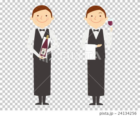 斟酒服務員男性整個工作者人例證集合 24134256