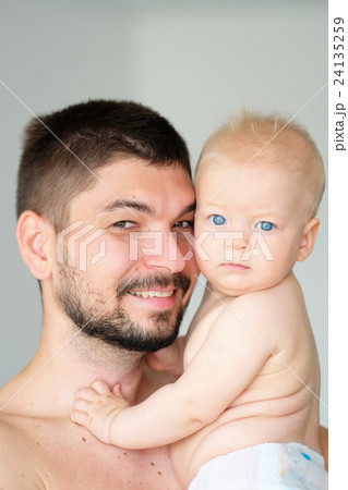 Baby boy with father Baby boy with father 24135259