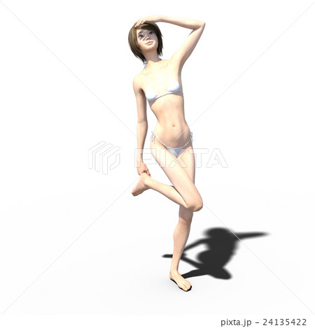 白い水着の女性 perming3DCGイラスト素材 白い水着の女性 perming3DCGイラスト素材 24135422