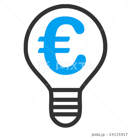 Euro Bulb Flat Vector Icon 24135917