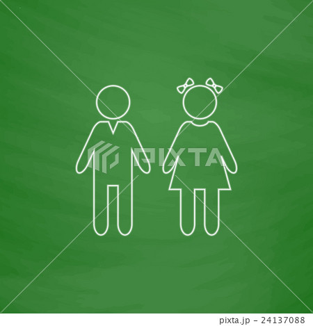 girl and boy computer symbol girl and boy computer symbol 24137088