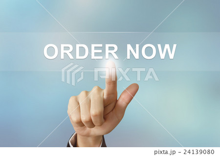 business hand clicking order now button 24139080