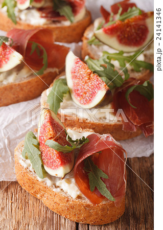 sandwich with figs, ham and cream cheese sandwich with figs, ham and cream cheese 24141346