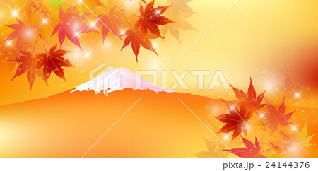紅葉 富士山 秋 背景 のイラスト素材