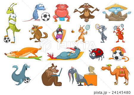 Vector set of animals sport illustrations. Vector set of animals sport illustrations. 24145480