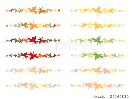 楓 飾りライン ベクターセット のイラスト素材