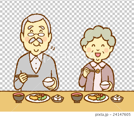 シニアカップル 食事 24147605
