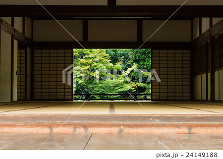 和室を通して緑を見る 24149188