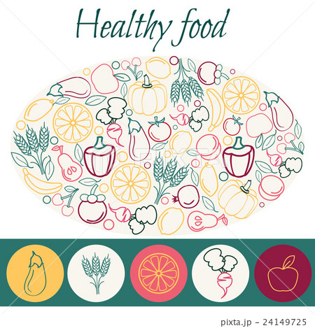 Eco Healthy food background in flat Eco Healthy food background in flat 24149725