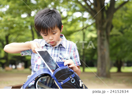 タブレットを使用する小学生 タブレットを使用する小学生 24152634