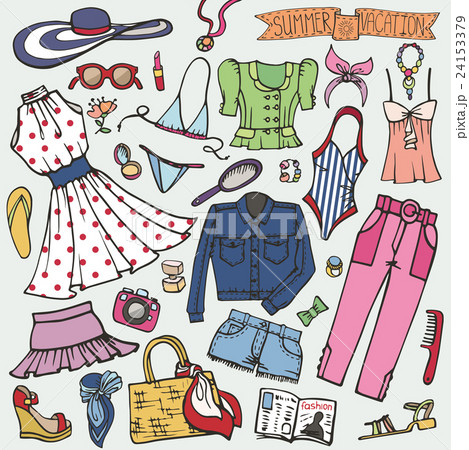 Summer fashion set.Woman,girl colored wear 24153379