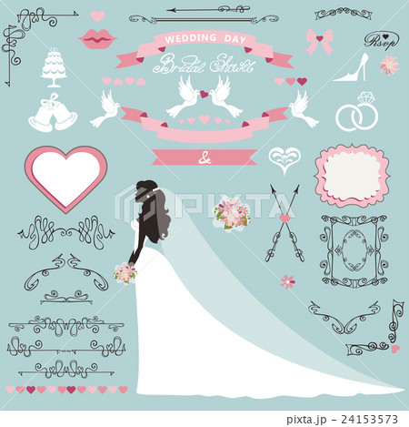 Wedding bridal shower decor set.Bride invitation  Wedding bridal shower decor set.Bride invitation  24153573