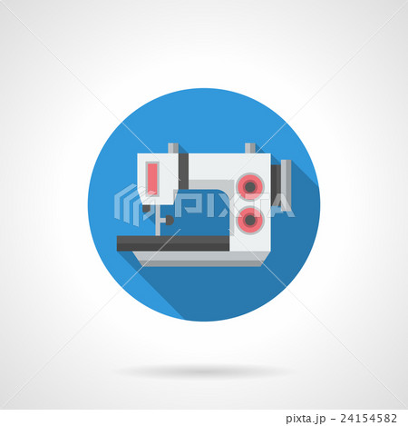 Electric sewing equipment flat round vector icon Electric sewing equipment flat round vector icon 24154582