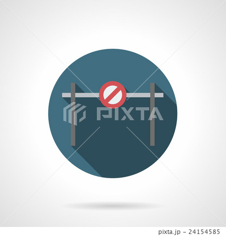 Forbidden barrier round flat vector icon 24154585
