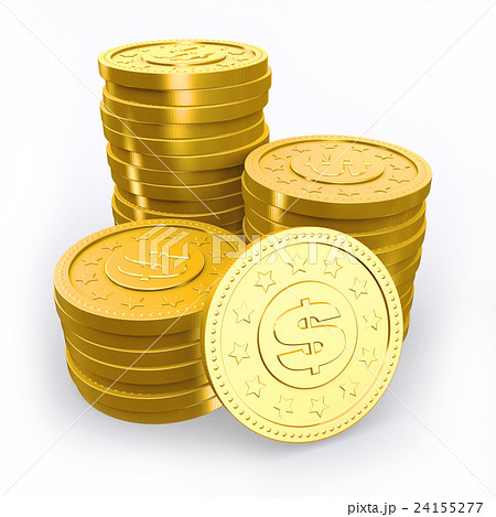 Stack of golden coins. 24155277