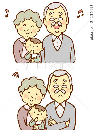 老夫婦と孫　赤ちゃん 24159413