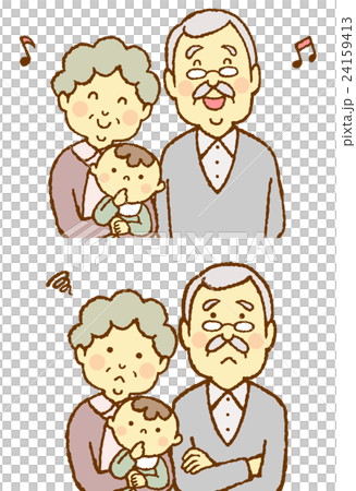 老夫婦と孫　赤ちゃん 24159413