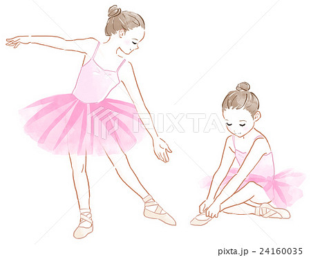 バレエのレッスンをする子供のイラスト素材