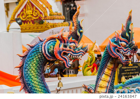 Thai dragon or king of Naga statue  24163847