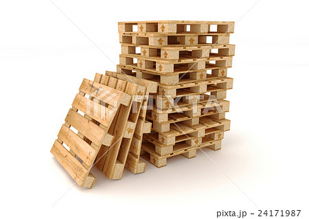 Stack of wooden pallets. 24171987