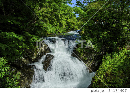 三階滝 北海道伊達 旧大滝村 の写真素材