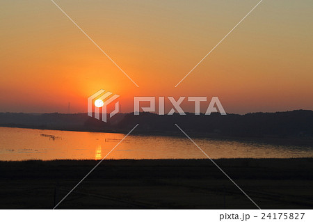 印旛沼の夕景 24175827