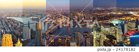 New York City downtown day and night 24178182