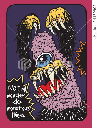 hand drawn monster quote, typography poster. 24179905