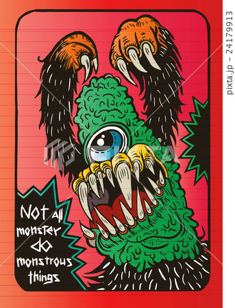 hand drawn monster quote, typography poster. 24179913