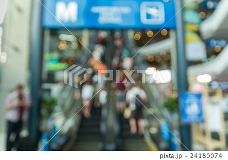 Abstract blurred photo of escalator with bokeh background Abstract blurred photo of escalator with bokeh background 24180074