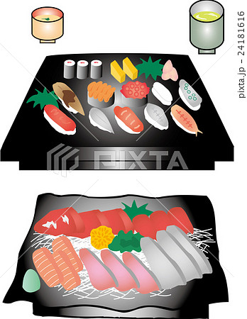 寿司 刺身 イラスト セットのイラスト素材
