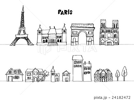 European City Skyline Drawing Stock Illustration