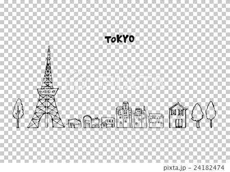 東京タワー 線画のイラスト素材 24182474 Pixta