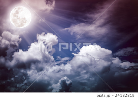Nighttime sky with clouds, bright full moon Nighttime sky with clouds, bright full moon 24182819